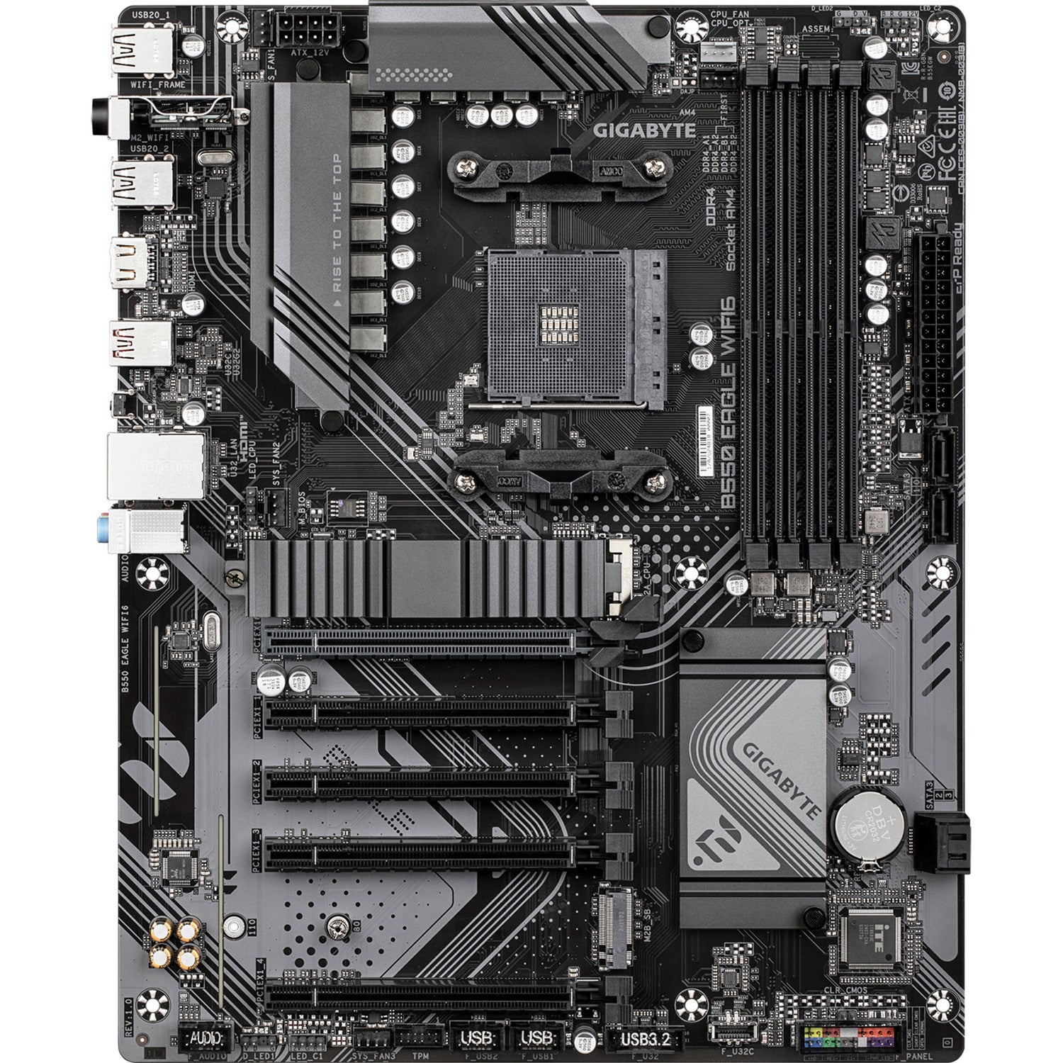 Gigabyte b550 eagle wifi6 socket am4 moederbord (zwart grijs, raid, gb-lan, wi-fi 6, bt, sound, atx)