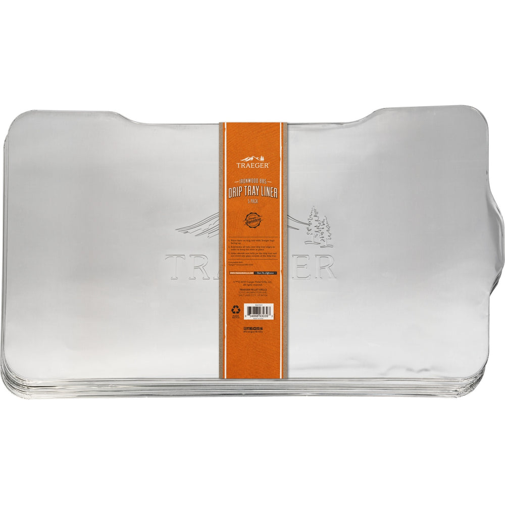 Traeger vetafdruipplaat beschermfolie voor ironwood 885 druipschaal (zilver, 5 stuks)