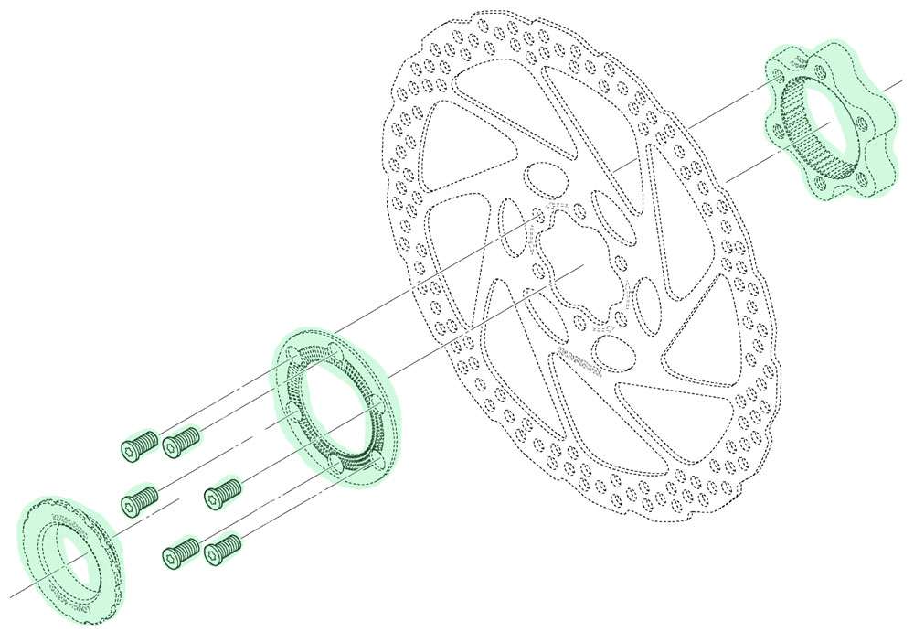 Adaptateur Shimano centerlock --> frein à disque 6 trous sm-rtad05