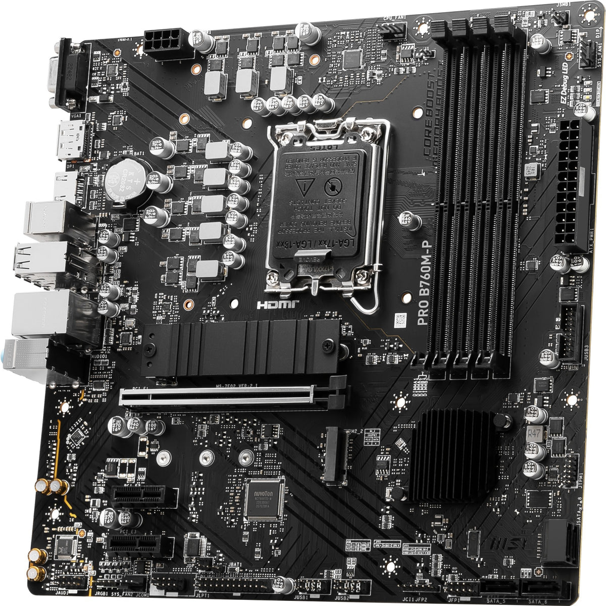 Msi pro b760m-p socket 1700 motherboard (black, raid, gb-lan, sound, µatx)