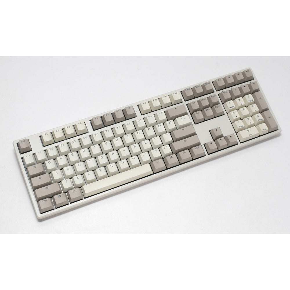 Ducky origin vintage mechanisch toetsenbord (grijs, us lay-out (qwerty), cherry mx silent red, 100%, hot swap, pbt double-shot keycaps)