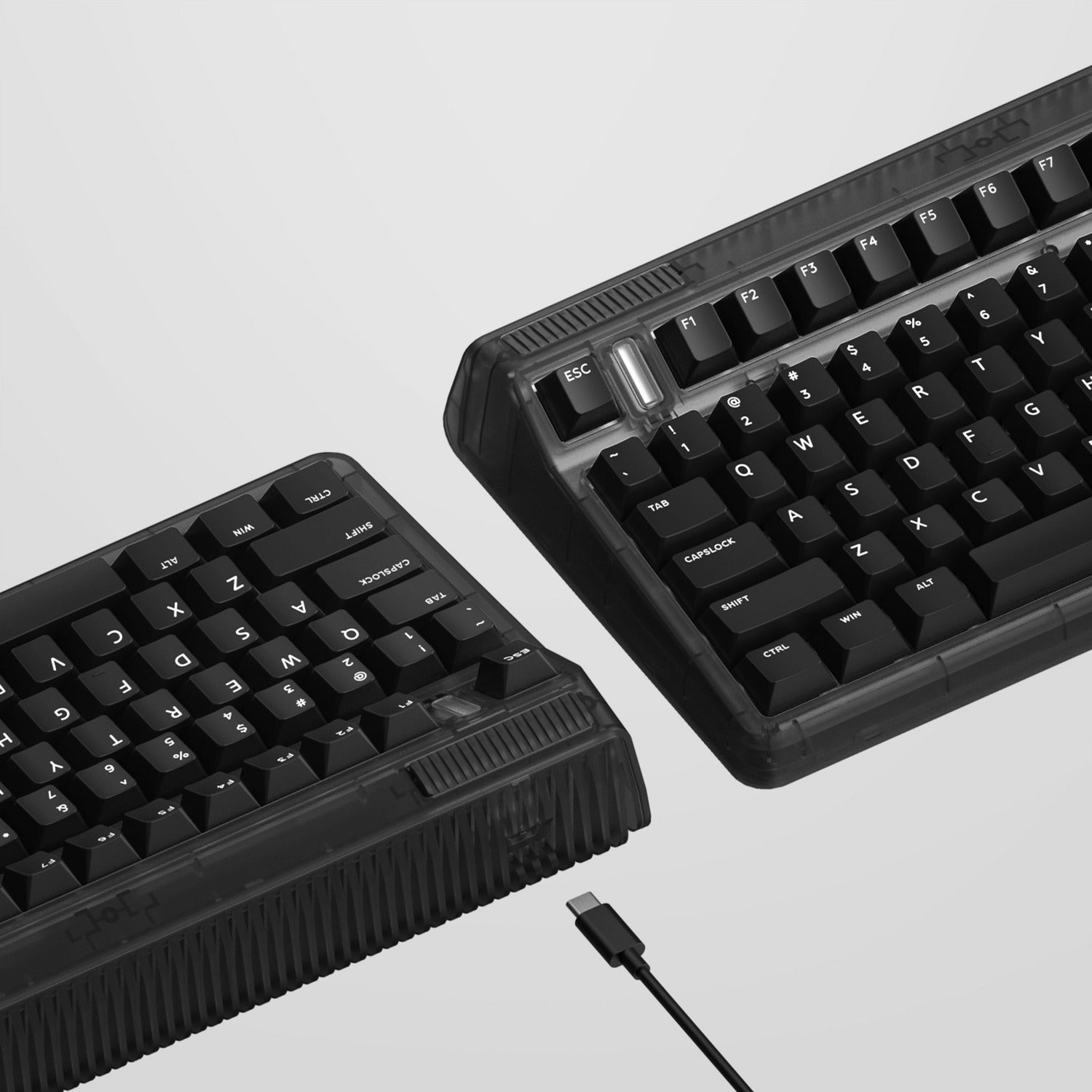 Iqunix og80 dark side wireless mechanical keyboard, gaming toetsenbord (zwart, us lay-out, gateron red, rgb leds, 80% (tkl), hot-swappable, pbt, 2.4ghz | bluetooth 5.1 | usb-c)