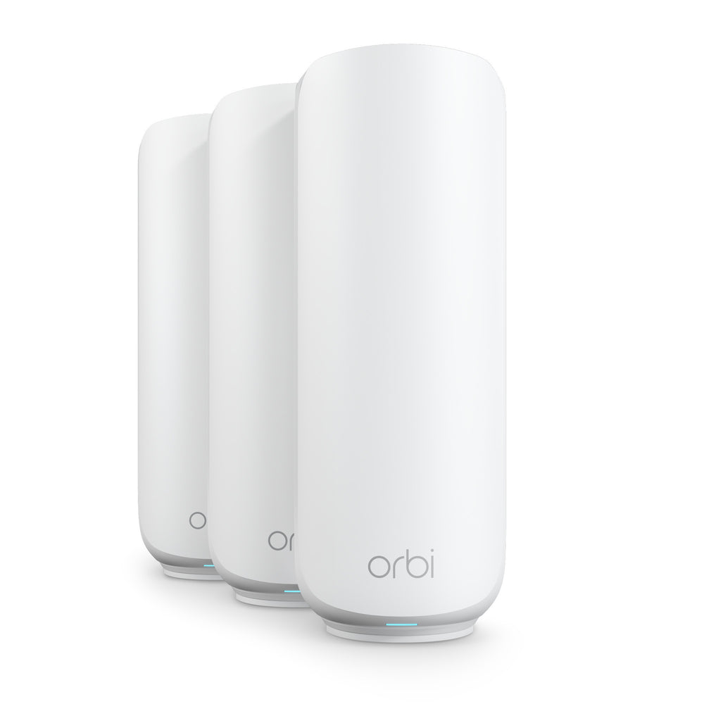 Netgear orbi 370 wifi mesh systeem, dual-band wifi 7-mesh systeem, 3 stuks mesh router (wit, 1x orbi wifi 7-router (rbe371), 2x orbi wifi 7-satellieten (rbe370))