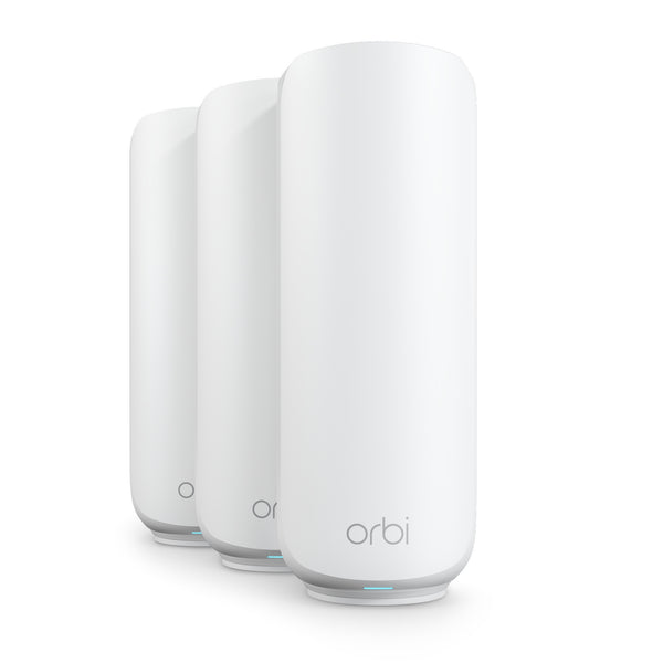Netgear orbi 370 wifi mesh systeem, dual-band wifi 7-mesh systeem, 3 stuks mesh router (wit, 1x orbi wifi 7-router (rbe371), 2x orbi wifi 7-satellieten (rbe370))