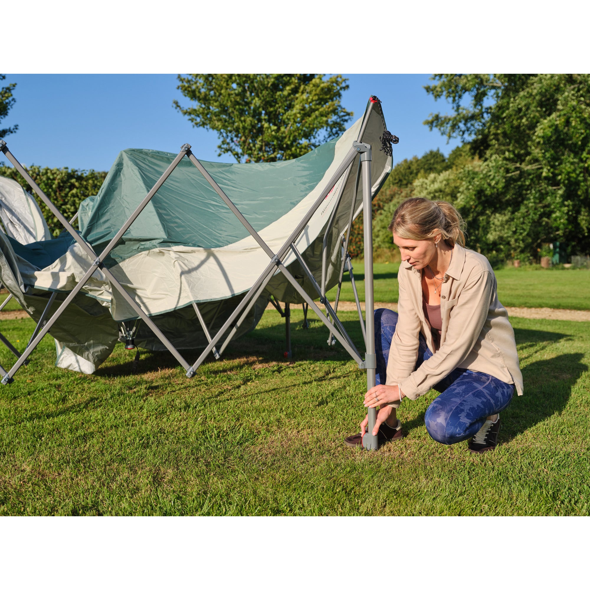 Coleman fastpitch onepush shelter l paviljoen (turquoise grijs, 4 x 4 m)