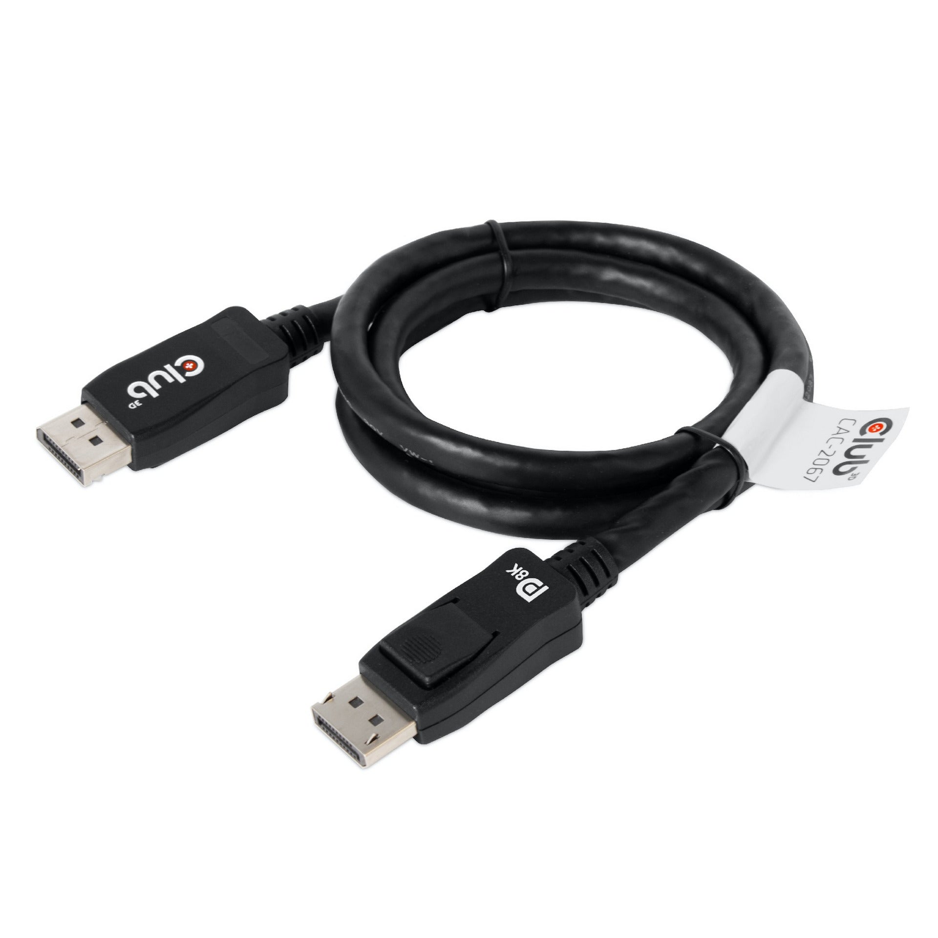 Club 3d displayport 1.4 hbr3 kabel (zwart, 1 meter, 8k)