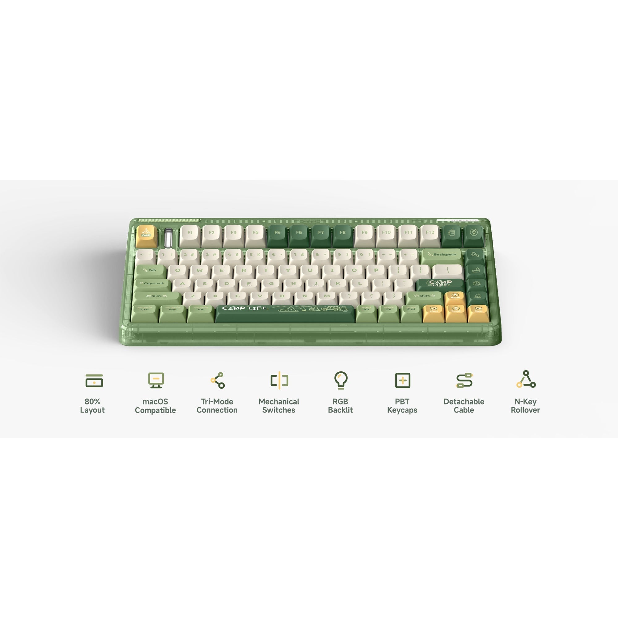 Iqunix OG80 Camping Draadloos Mechanisch Toetsenbord