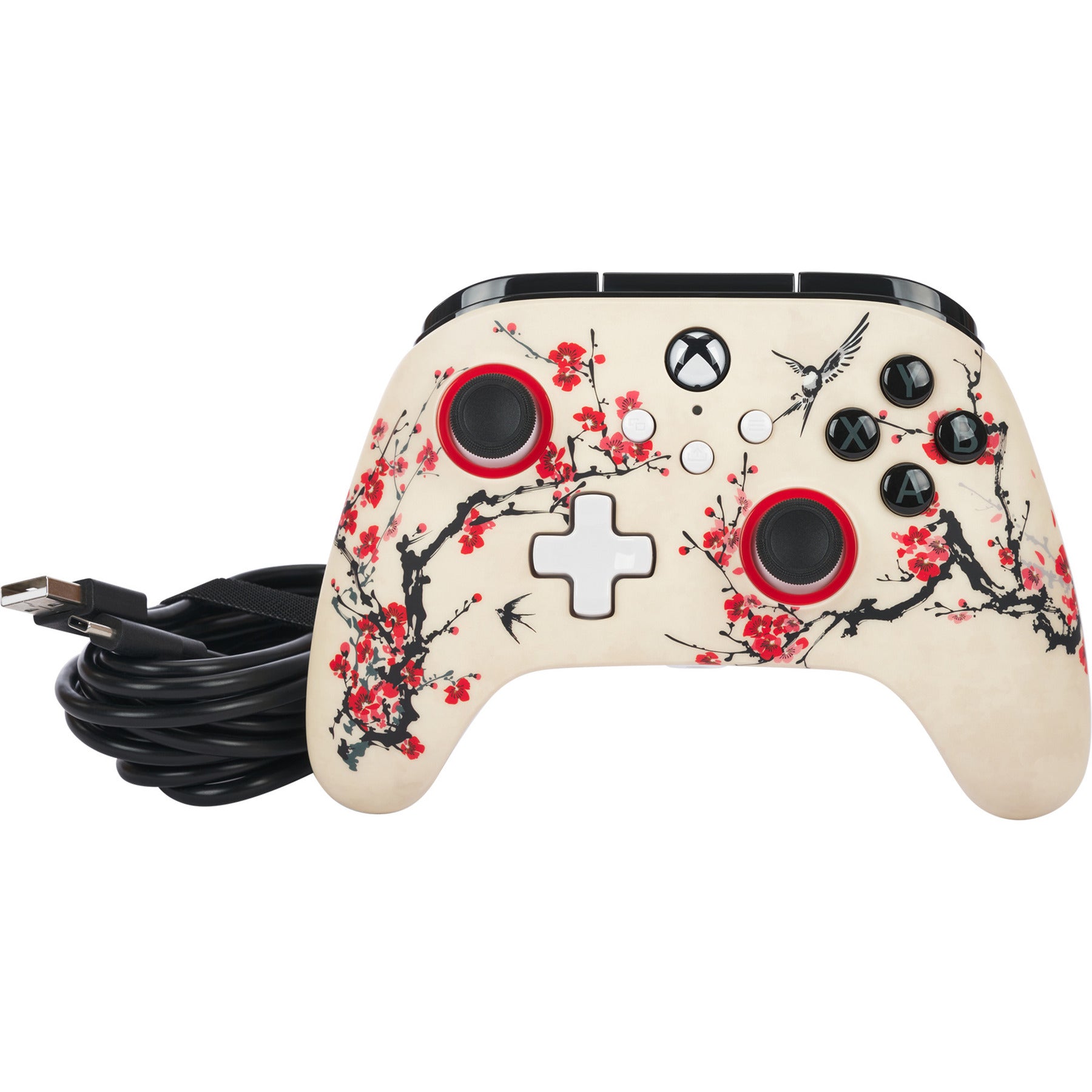 Powera advantage controller met kabel voor de xbox series x|s - warrior's nirvana (magnoliawit, xbox series x|s, xbox one, pc)