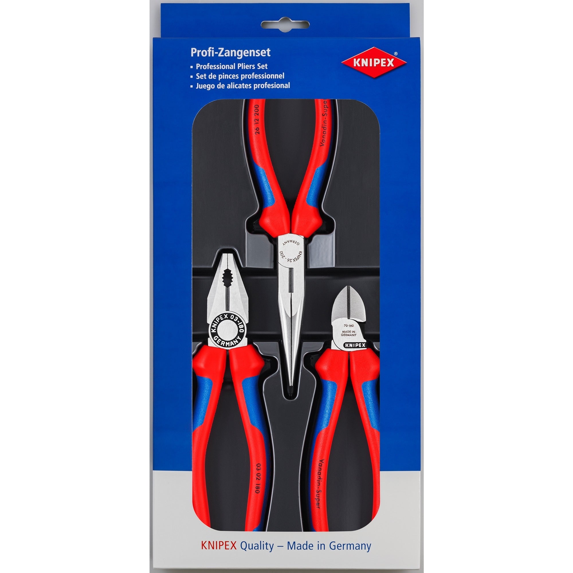 Knipex montage-set 00 20 11 tangenset (blauw, 3-delig)