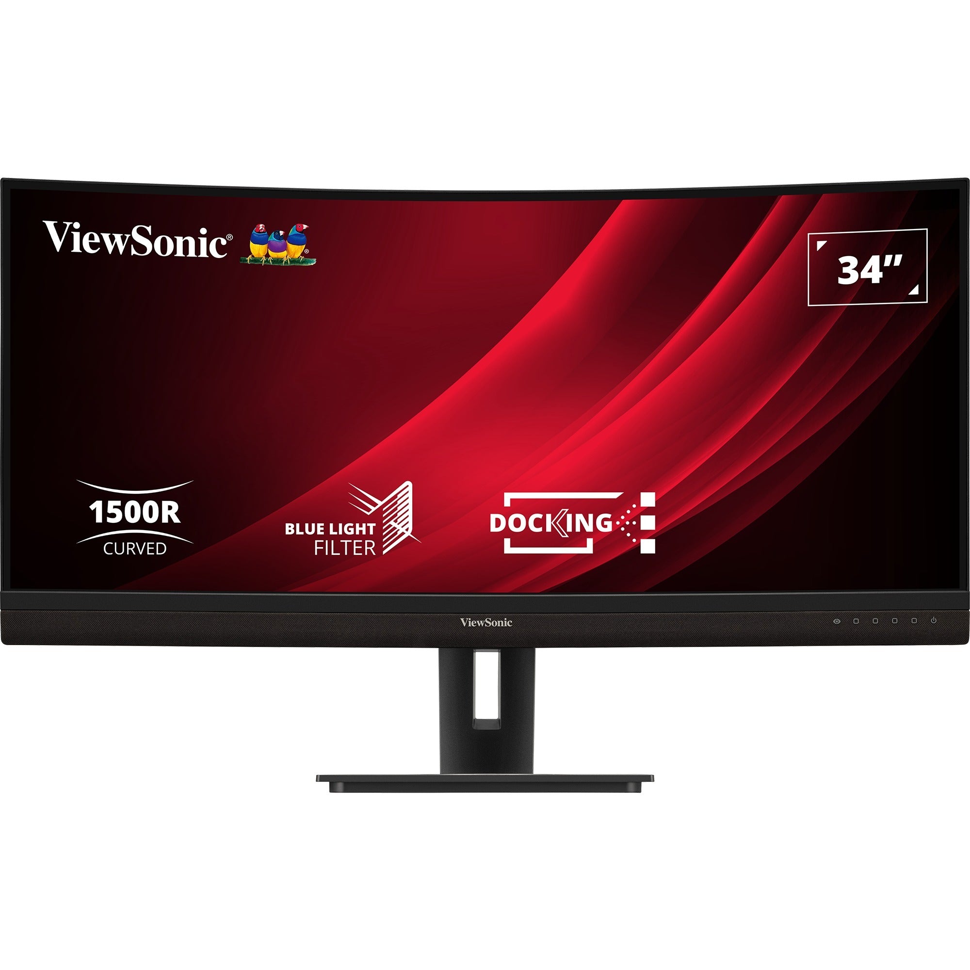Viewsonic uwqhd curved docking monitor vg3456c 34 ultrawide (zwart (mat), 2x hdmi, 1x displayport, usb-a, usb-b, usb-c, lan, audio)