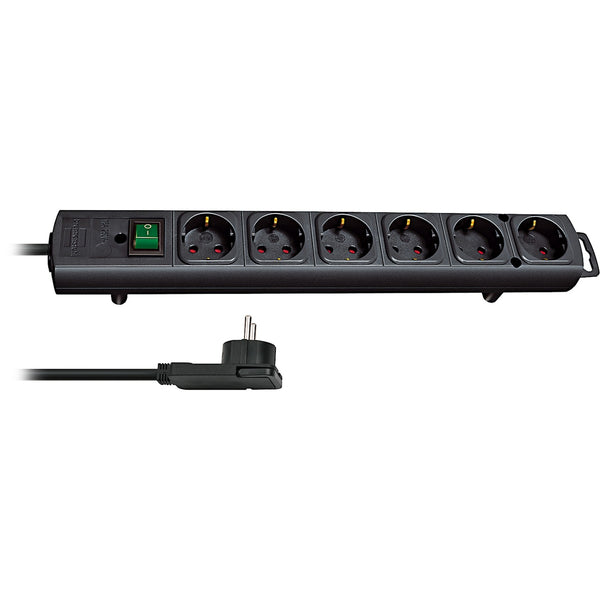 Brennenstuhl comfort-line plus Socket strip with flat plug 6-way black 2m H05VV-F 3G1.5