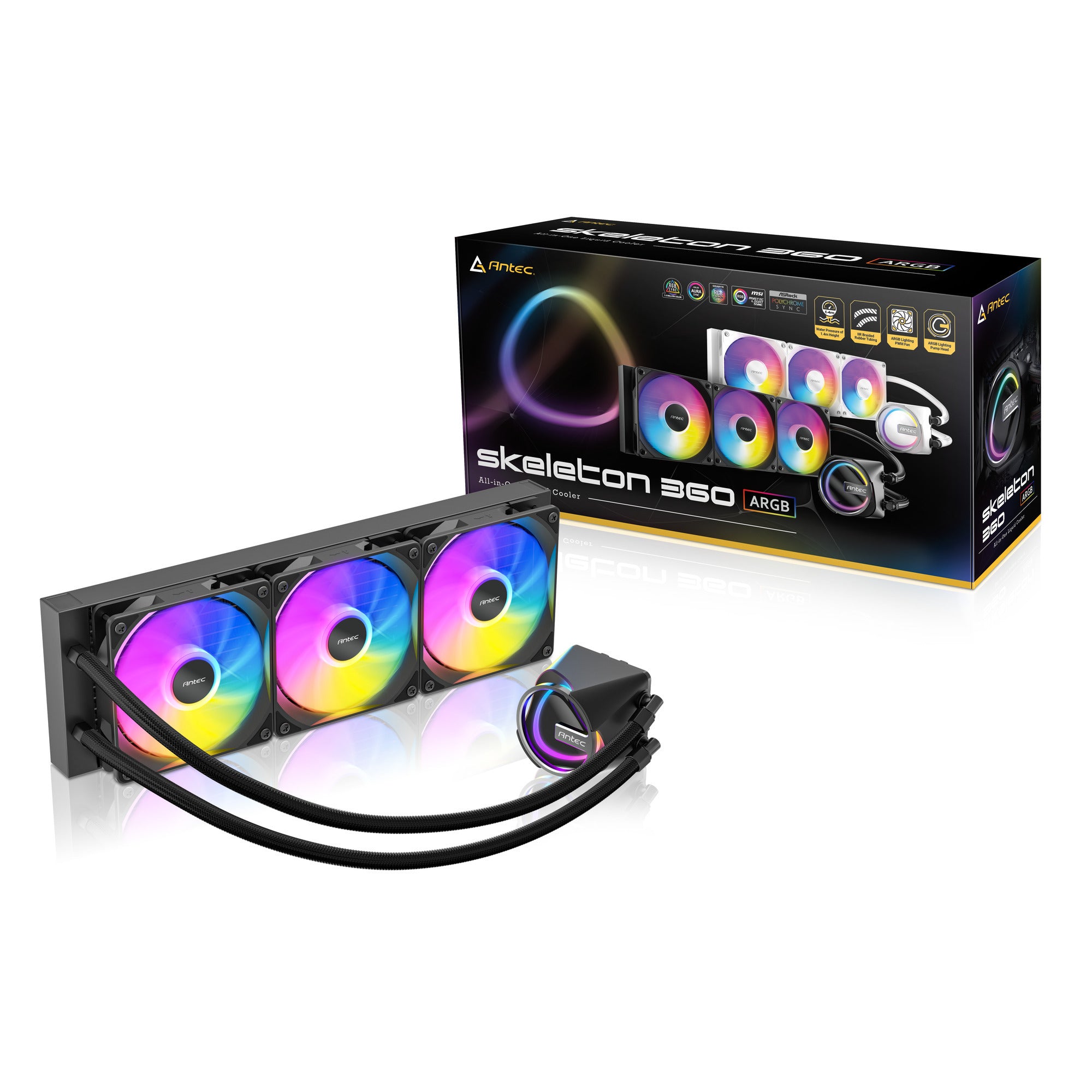 Antec skeleton 360 argb waterkoeling (zwart)