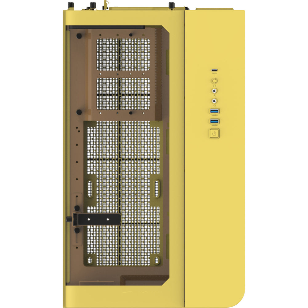 Thermaltake view 390 air butter caramel midi tower behuizing (geel | 2x usb-a | 1x usb-c | tempered glass)