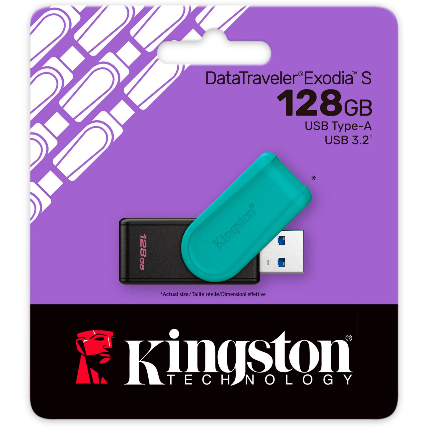 Kingston datatraveler exodia s 128 gb usb-stick (zwart lichtblauw, dtxs 128gb)