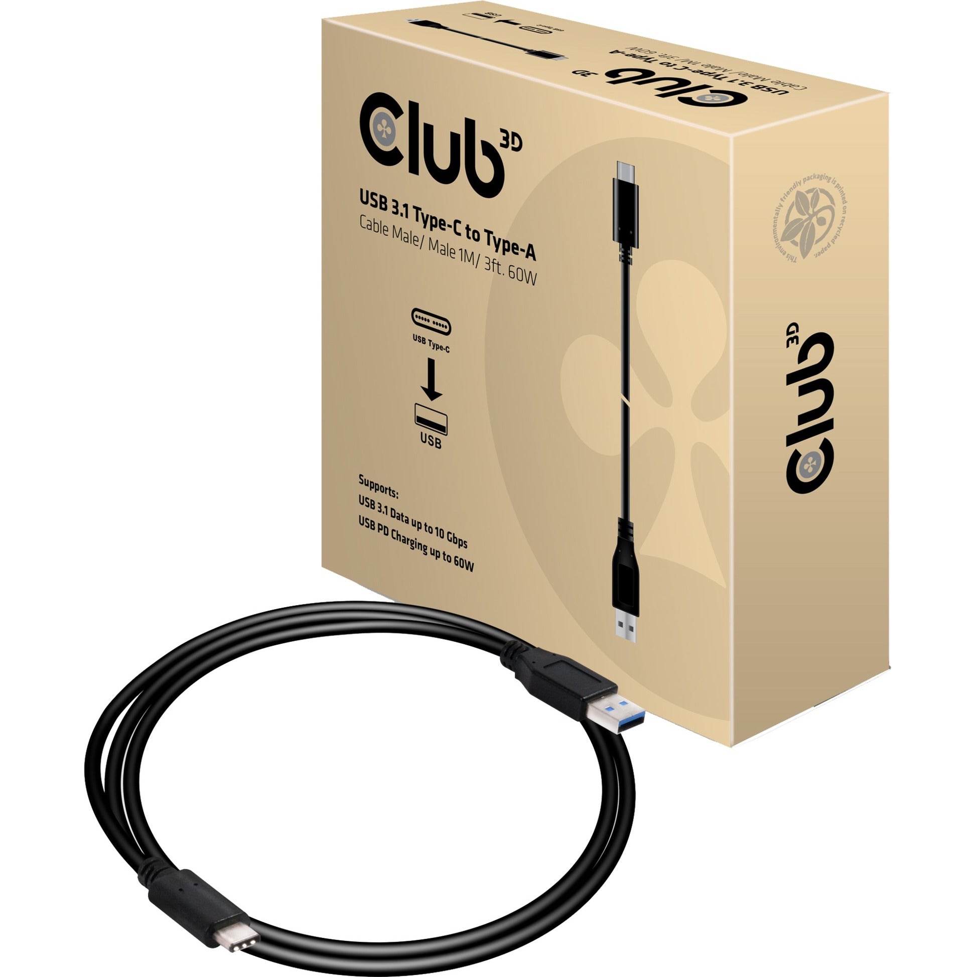 Club 3D Club 3D USB 3.1 Type-C Type-A, 1 m