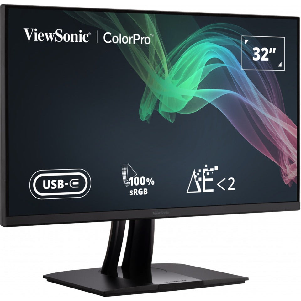 Viewsonic vp3256-4k 31.5 monitor (zwart (mat), 2x hdmi, 1x displayport, usb-a, usb-b, usb-c)