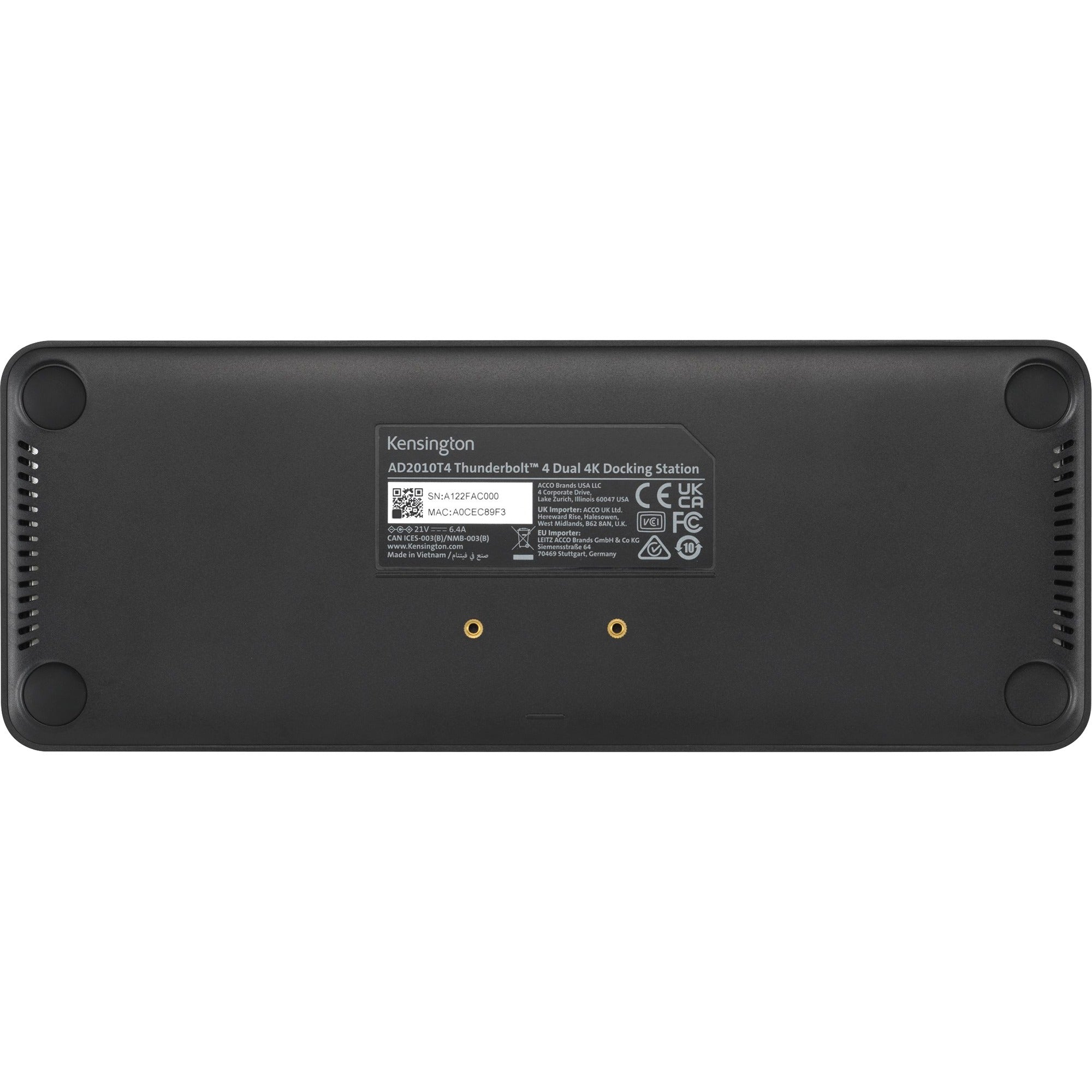 Kensington sd5760t dockingstation (zilver zwart, thunderbolt 4, usb-c, usb-a, hdmi, pd)