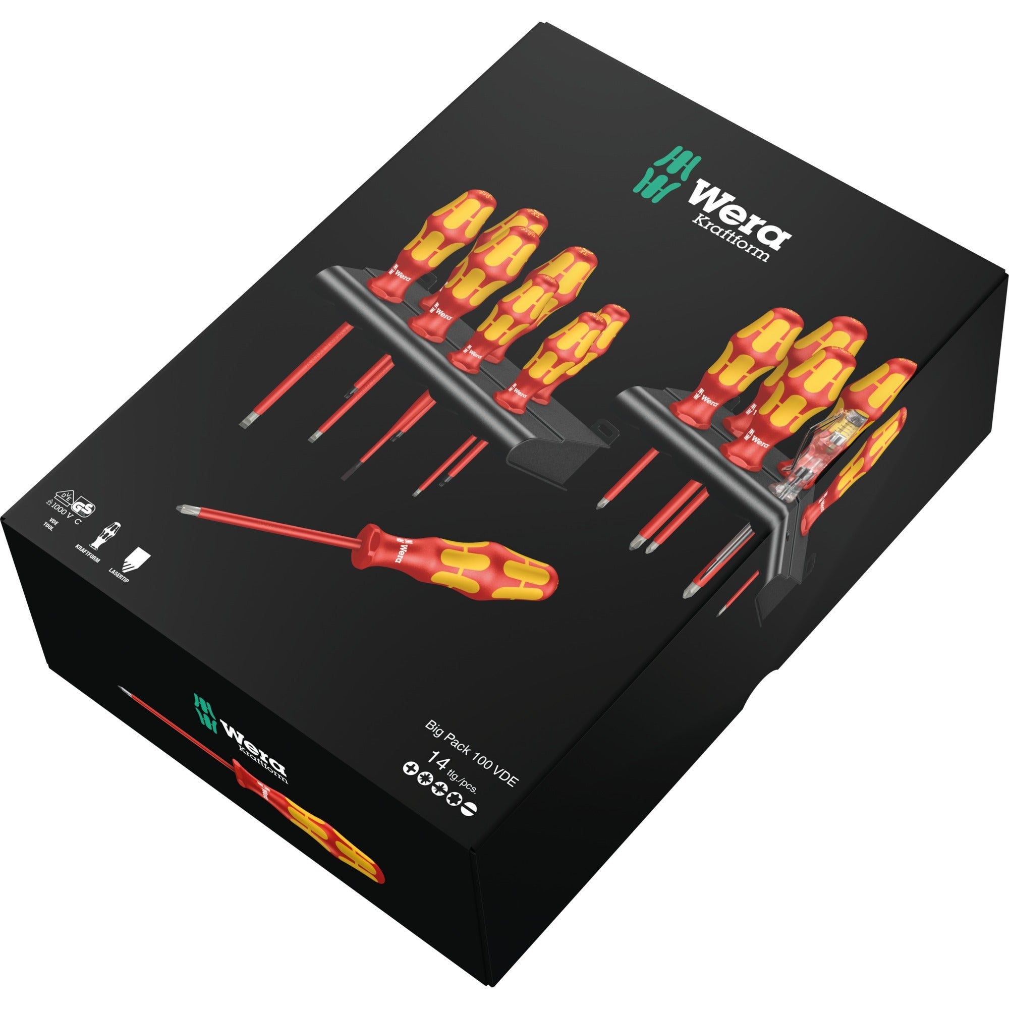 Wera Kraftform Big Pack 100 VDE Screwdriver (Red Yellow, 14-piece)