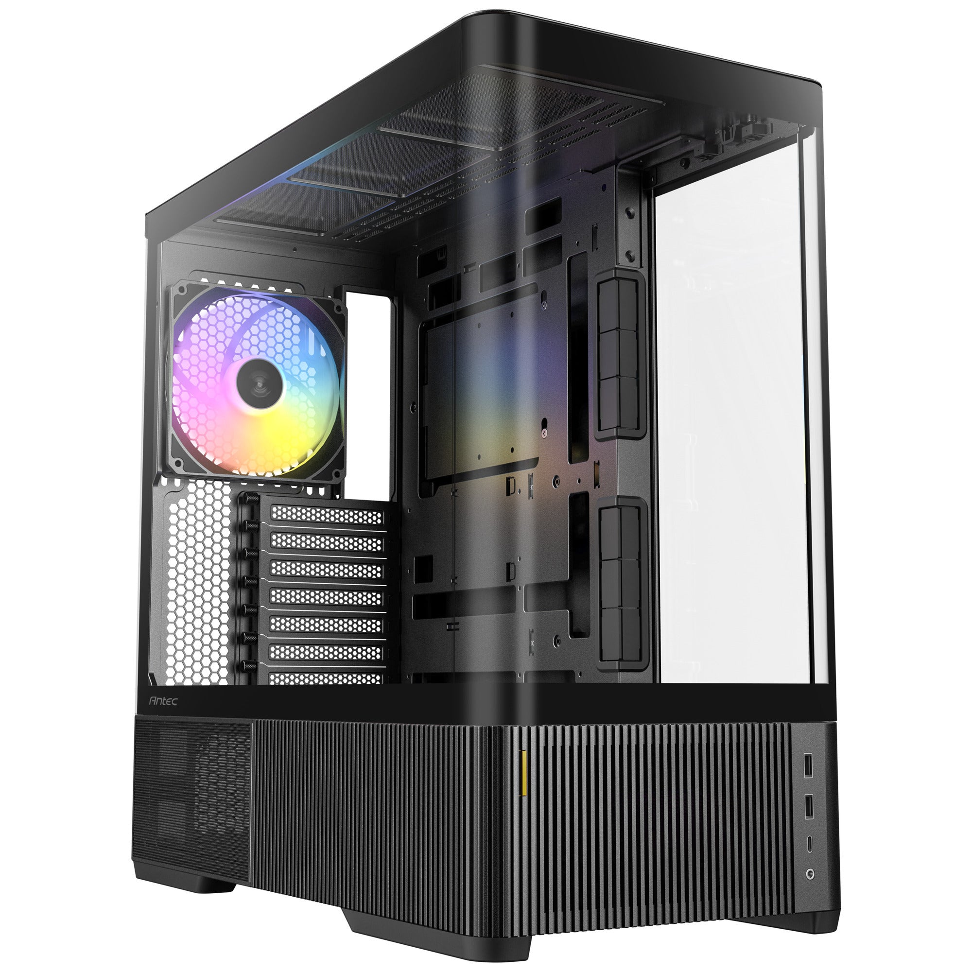 Antec c6 curve argb midi tower behuizing (zwart | 2x usb-a | 1x usb-c | tempered glass)