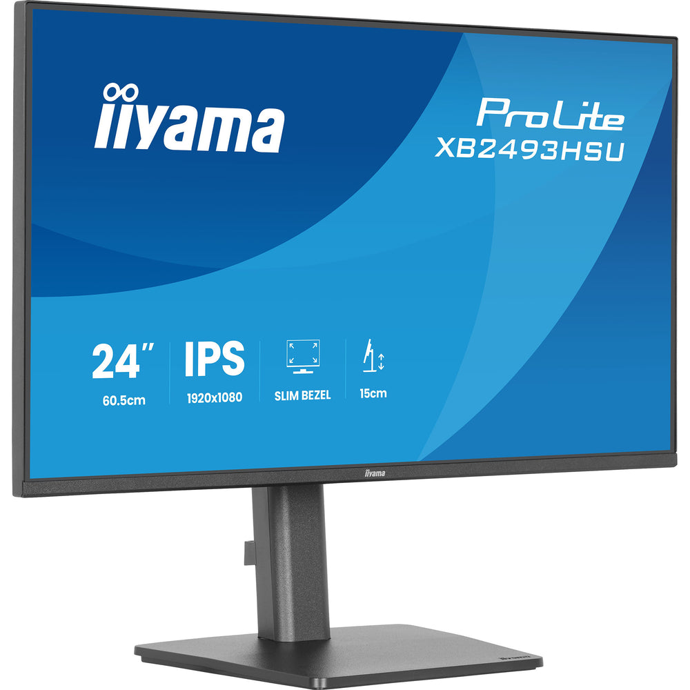 Iiyama prolite xb2493hsu-b1 23.8 monitor (zwart (mat), 120 hz, hdmi, displayport, usb, audio)