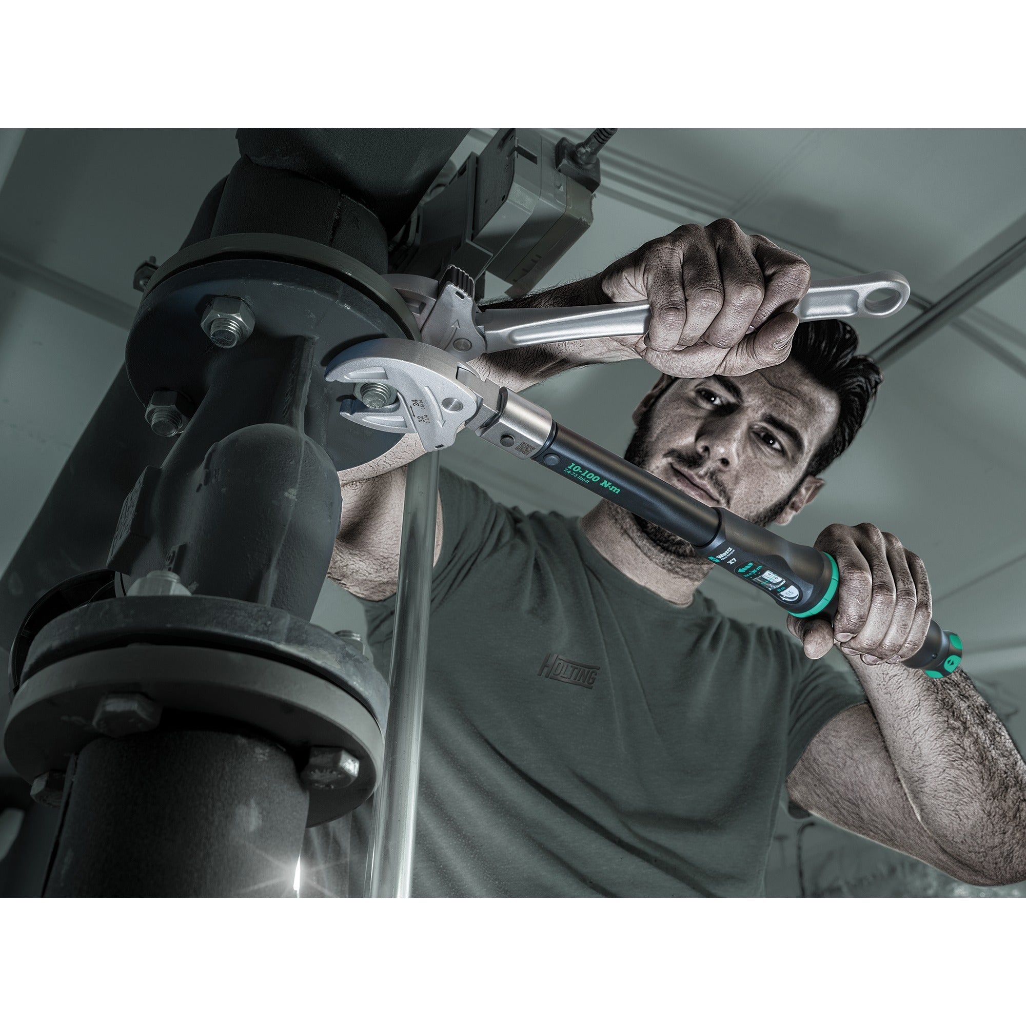 Wera click-torque x 7 draaimomentsleutel voor insteekgereedschappen (zwart groen, 10-100 nm)