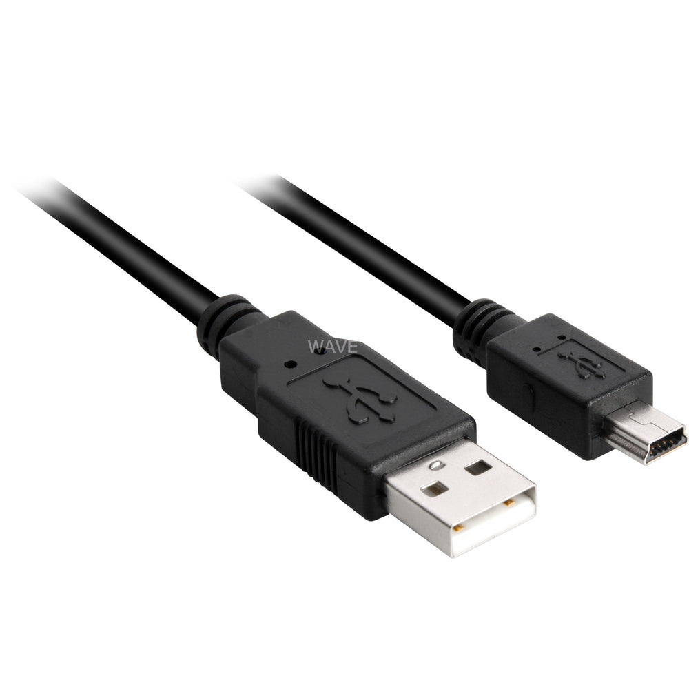 Sharkoon usb-a 2.0 > mini usb-b kabel (zwart, 0,5 meter, dubbele afscherming)