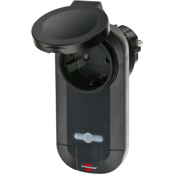 Brennenstuhl Wireless Switch Set RC CE1 0201, 2 Wireless Sockets (Outdoor IP44, with Handheld Transmitter and Increased Contact Protection) Black