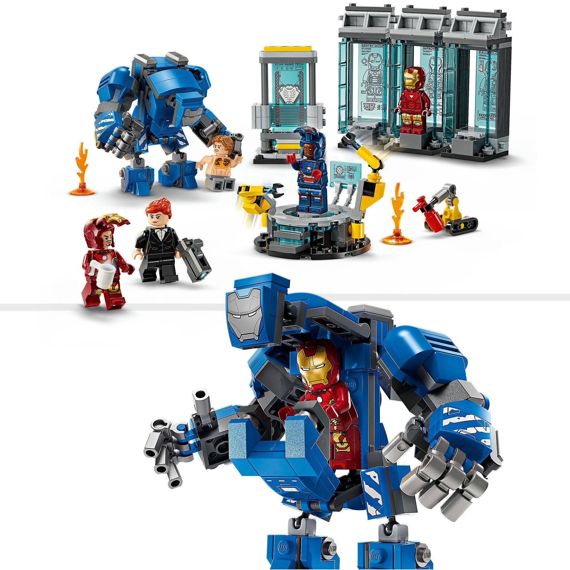 Lego 76315 superhelden wonder iron mans laboratorium: harnasruimte