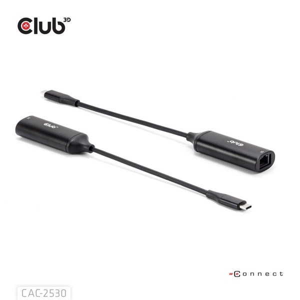 Club 3d usb-c naar rj45 5gbps ethernet m f adapter (zwart)