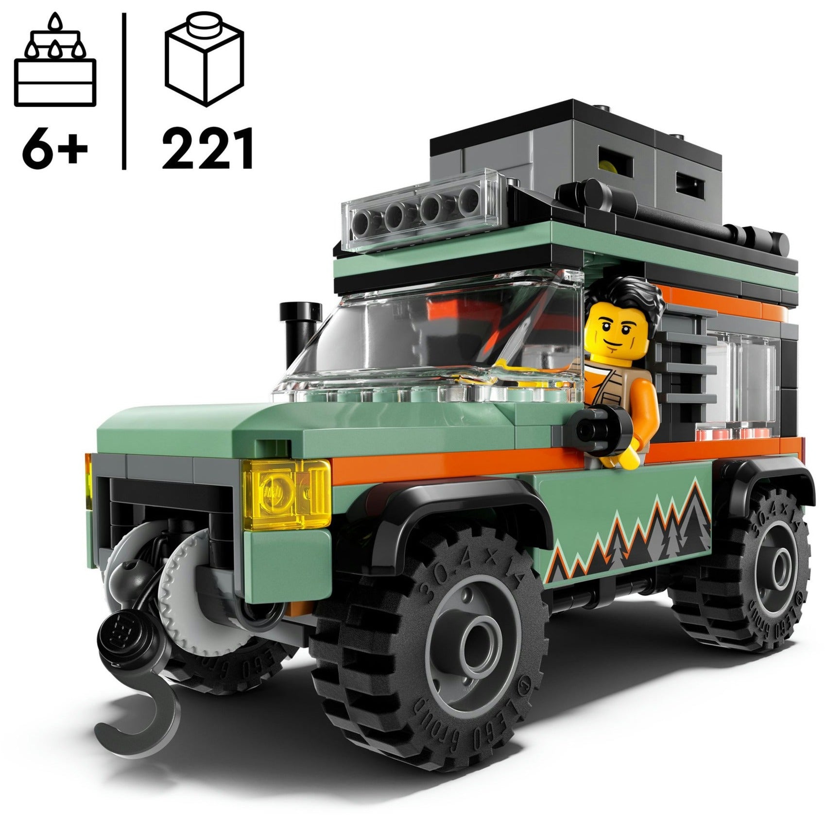 Lego city 60447 4x4 terreinwagen voor in de bergen