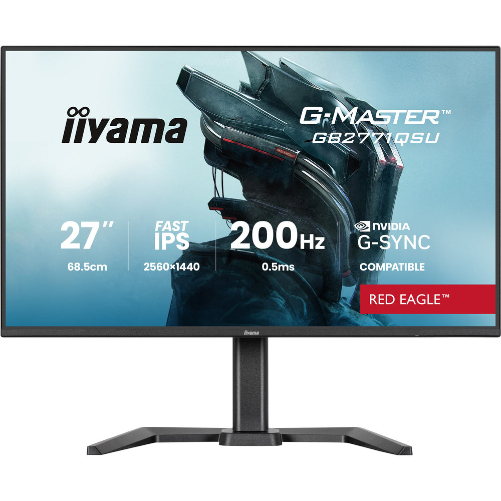 Iiyama g-master red eagle gb2771qsu-b1 27 gaming monitor (zwart, 2x hdmi, displayport, 2x usb-a, 2x usb-c, 200 hz)