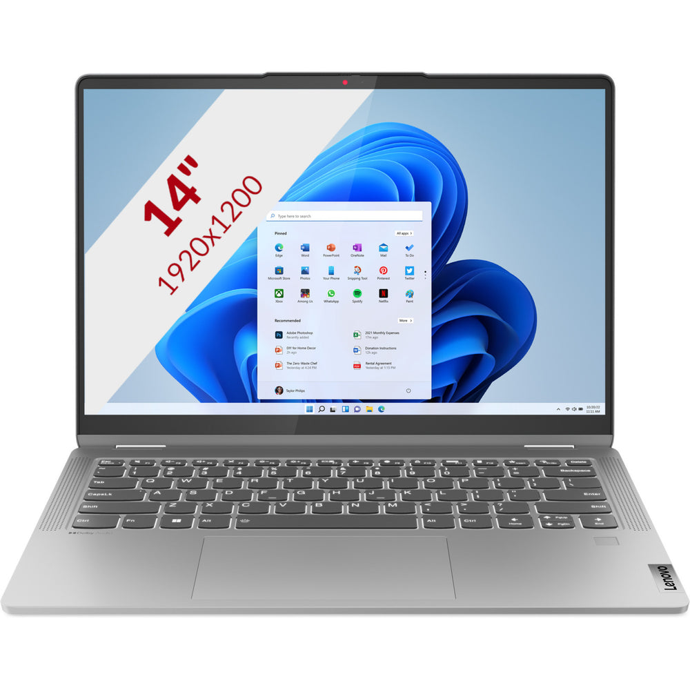 Lenovo ideapad flex 5 14abr8 (82xx00krmh) 14 2-in-1 laptop (grijs | r5 5625u | radeon graphics | 16 gb | 512 gb ssd | touch)