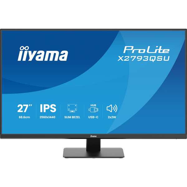 Iiyama prolite x2793qsu-b1 27 monitor (zwart (mat), 1x displayport, 1x hdmi, 2x usb-a)