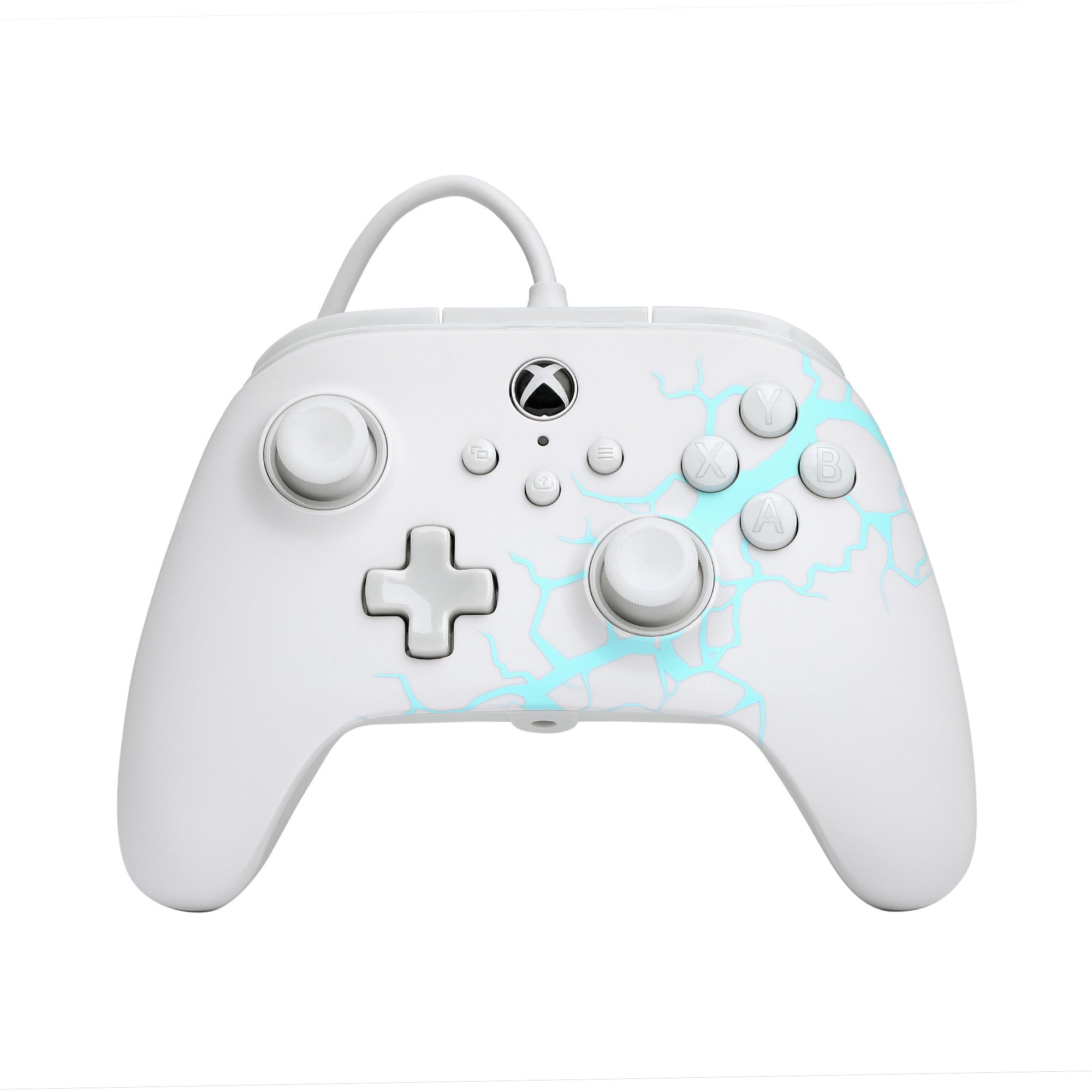 Powera advantage controller met kabel voor de xbox series x|s - poolijs (wit blauw, xbox series x|s, xbox one, pc)