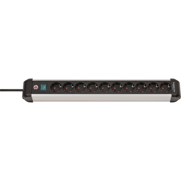Brennenstuhl Premium-Alu-Line socket strip with switch, 10-way, 3m H05VV-F 3G1.5
