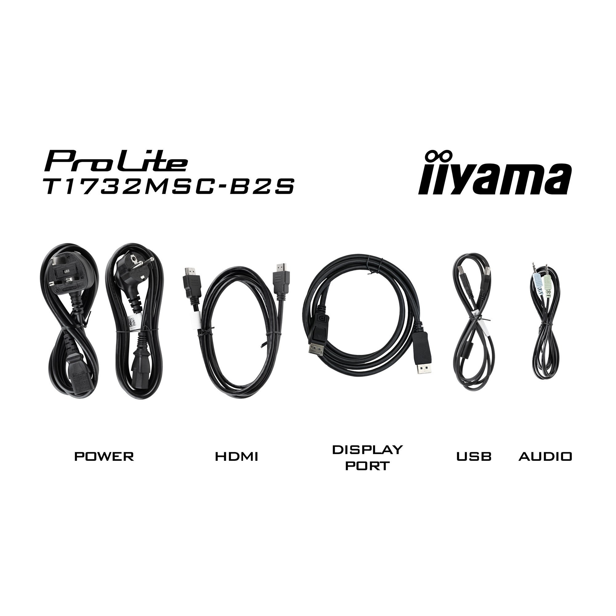 Iiyama prolite t1732msc-b2s 17 touchscreen monitor (zwart, vga, hdmi, displayport, audio, touchscreen)