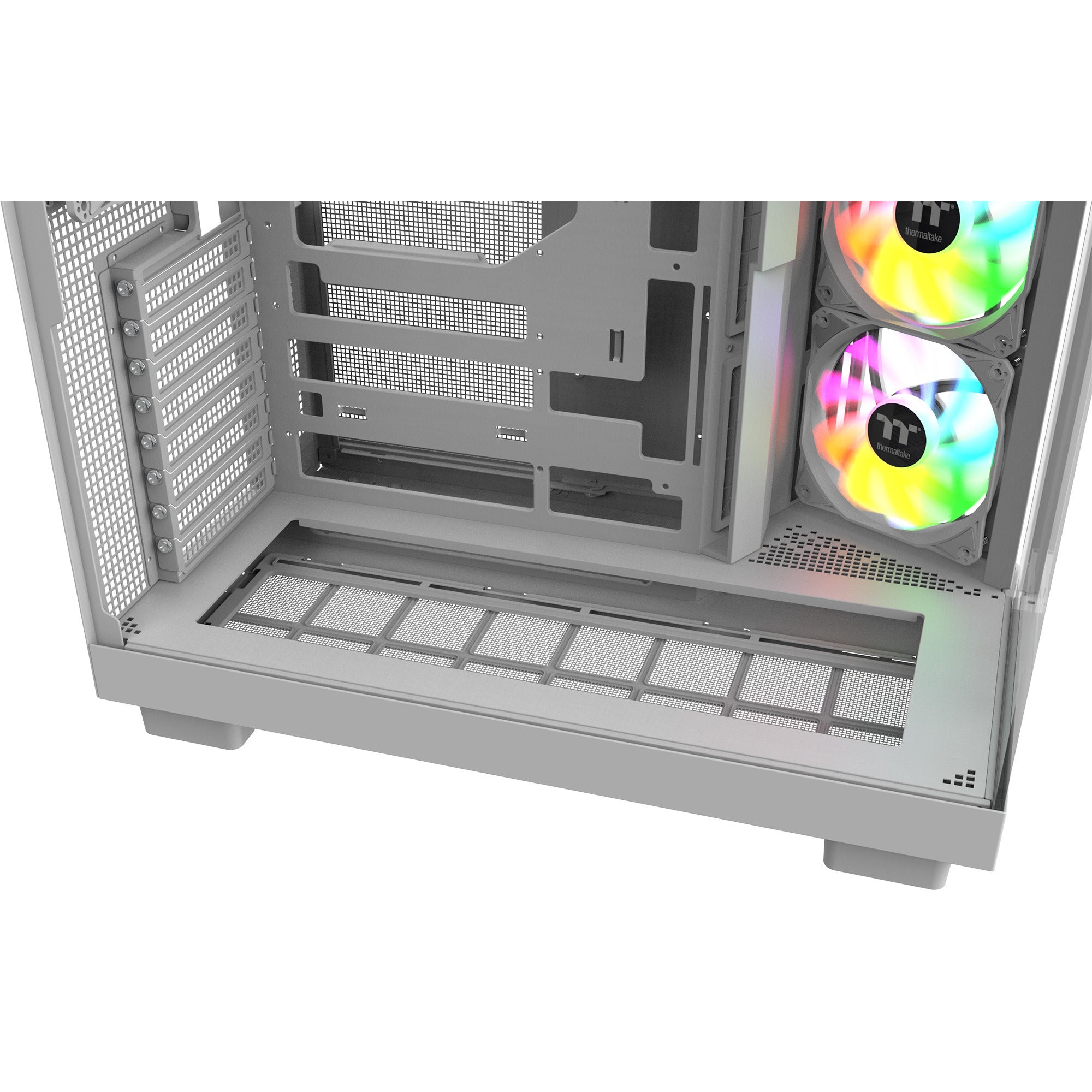 Thermaltake view 380 xl ws argb midi tower behuizing (wit houtkleur | 2x usb-a | 1x usb-c | rgb | tempered glass)