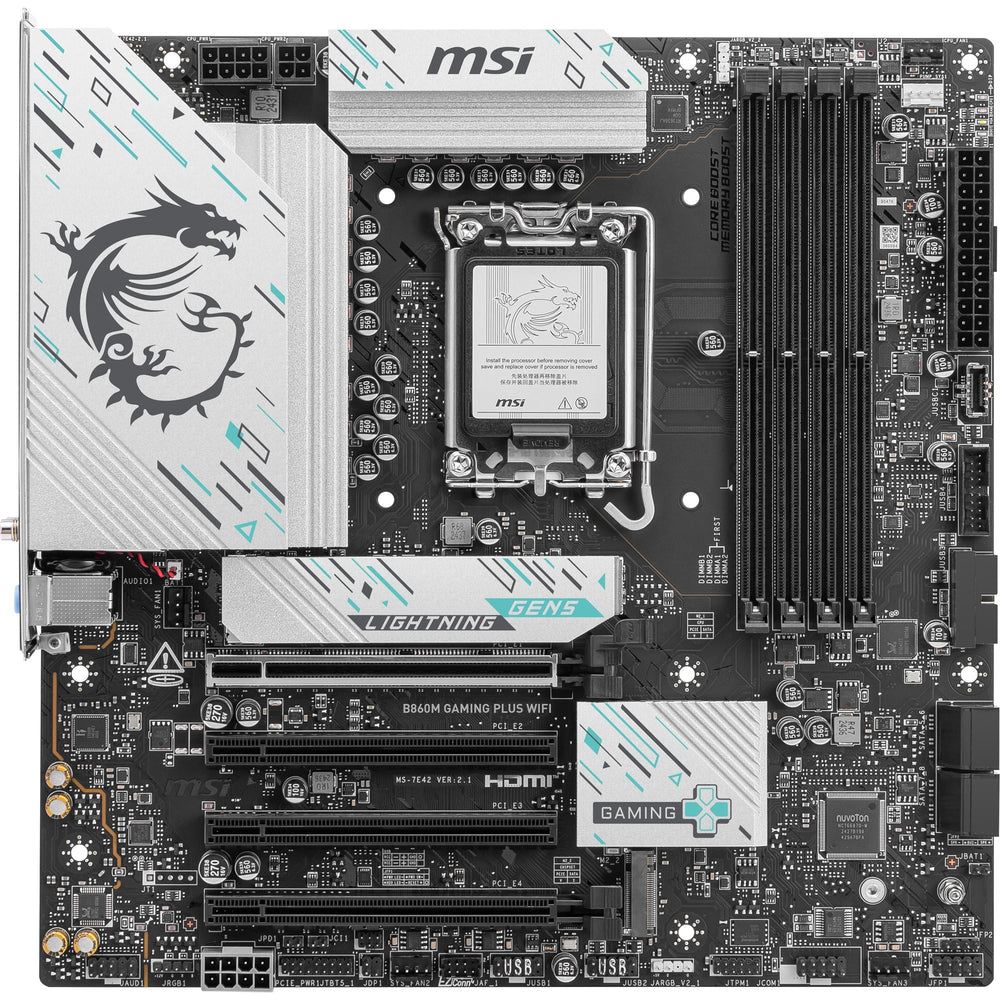 Msi b860m gaming plus wifi socket 1851 moederbord (raid, 5gb-lan, wi-fi 7, bt, sound, µatx)