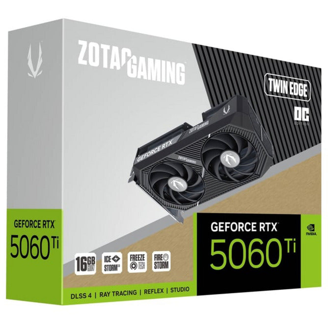 Zotac geforce rtx 5060 ti twin edge oc 16gb grafische kaart (dlss 4, 3x displayport, 1x hdmi 2.1)