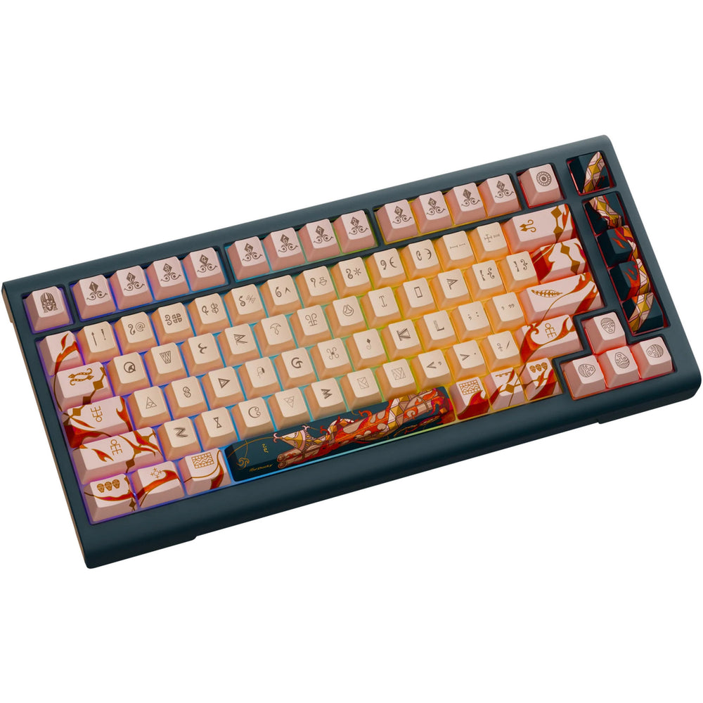 Ducky year of the snake 2025 limited edition rgb mechanisch gaming toetsenbord (zwart, us lay-out (qwerty), cherry mx2a brown, 75%, rgb, pbt dye-sub keycaps, hot-swap)