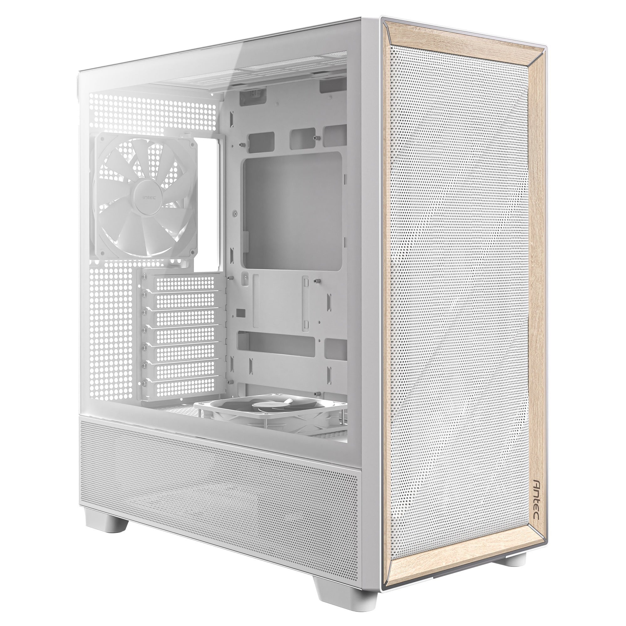 Antec flux midi tower behuizing (wit | 2x usb-a | 1x usb-c | tempered glass)