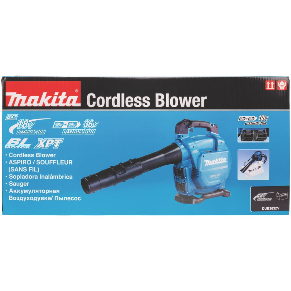 Makita accu bladzuiger bladblazer dub363zv 2x18v (blauw zwart, accu niet inbegrepen)