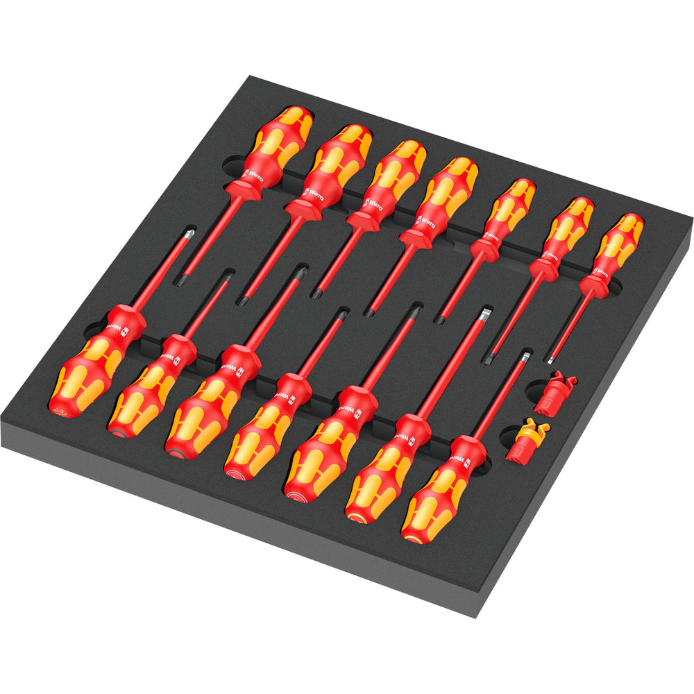 Wera 9711 Foam Insert with VDE Screwdrivers Set 1, 16 pieces (black grey, in foam insert for tool trolley)
