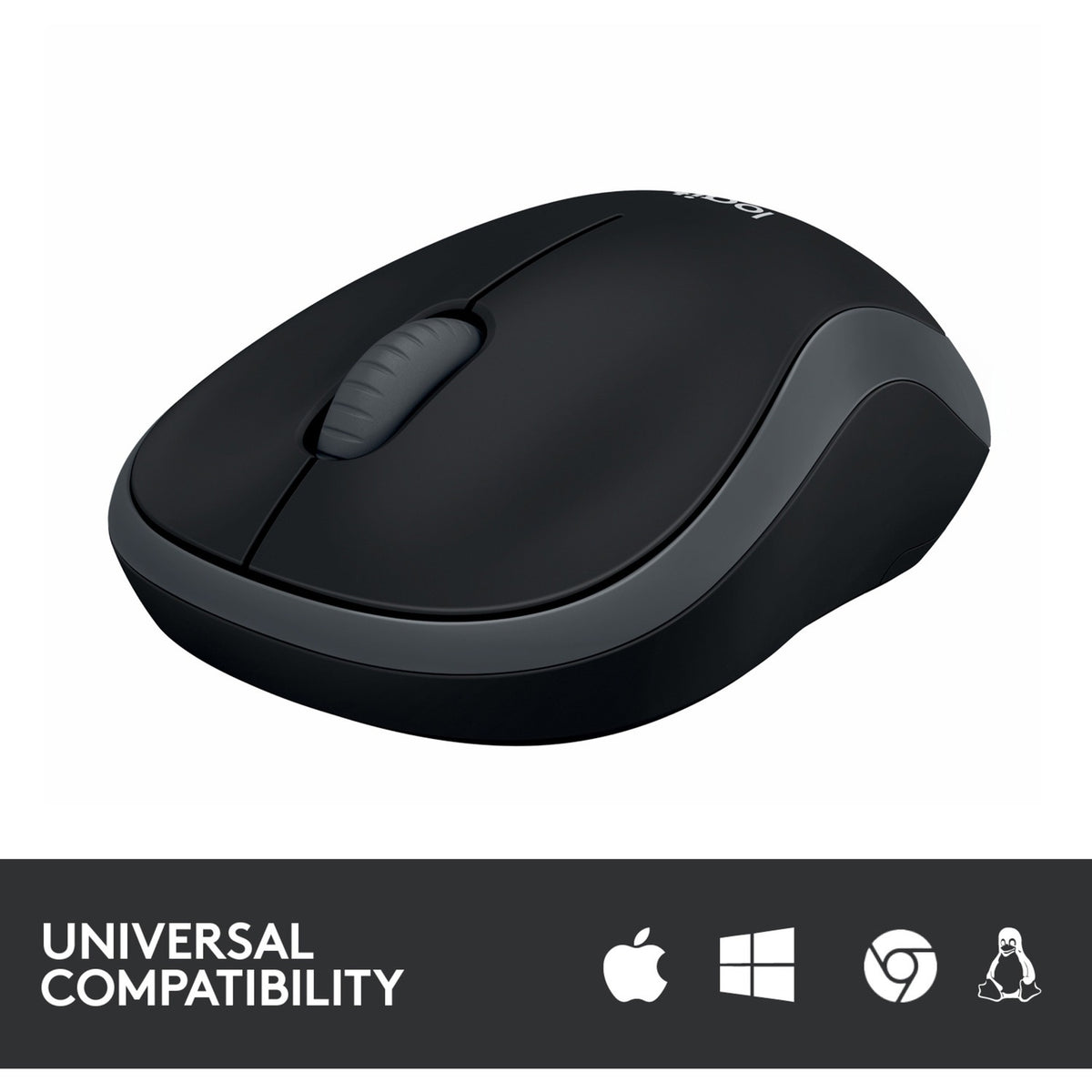 Muis logitech m185 grijs, zwart