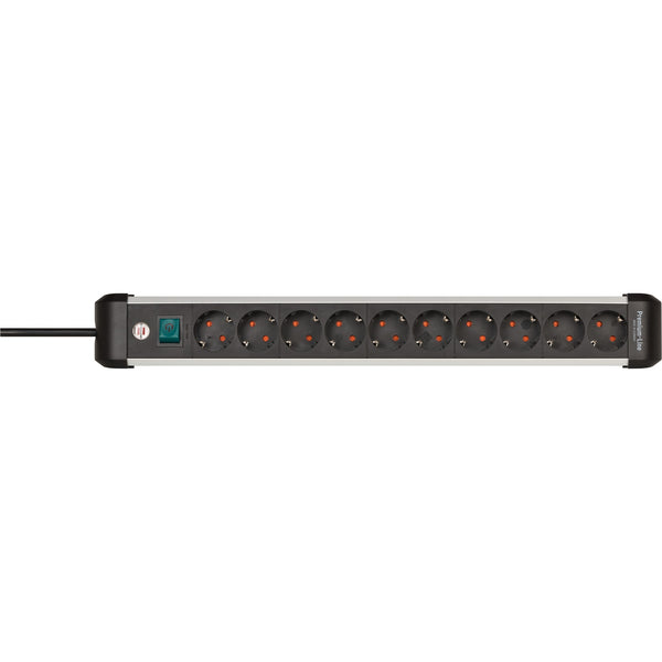 Brennenstuhl Premium-Alu-Line socket strip with switch, 10-way, 3m H05VV-F 3G1.5