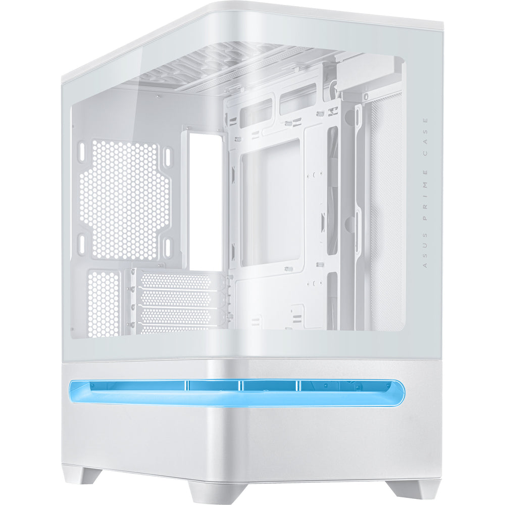 Asus prime ap202 midi tower behuizing (wit | 2x usb-a | 1x usb-c | rgb | tempered glass)