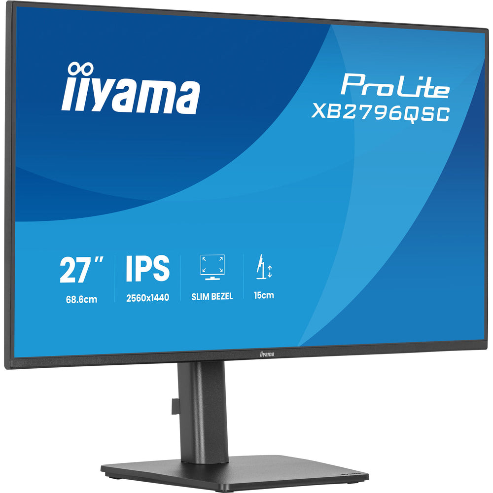 Iiyama prolite xb2796qsc-b1 27 monitor (zwart (mat), 75 hz, hdmi, usb-c, audio)