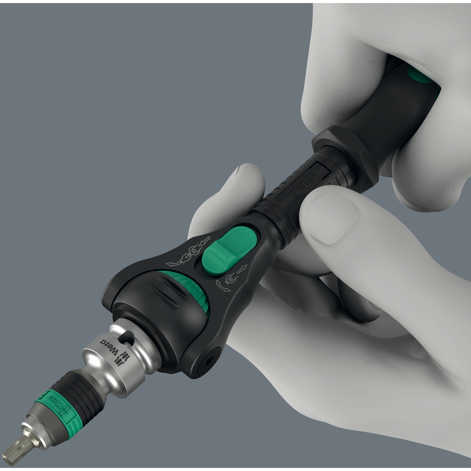 Wera 8000 c black edition zyklop speed ratel met 1 2 aandrijving (zwart groen)