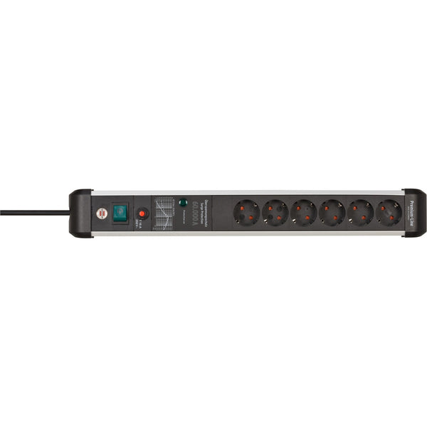 Brennenstuhl Premium-Protect-Line, 6-way surge protector extension lead (3m cable, with switch, made in Germany)