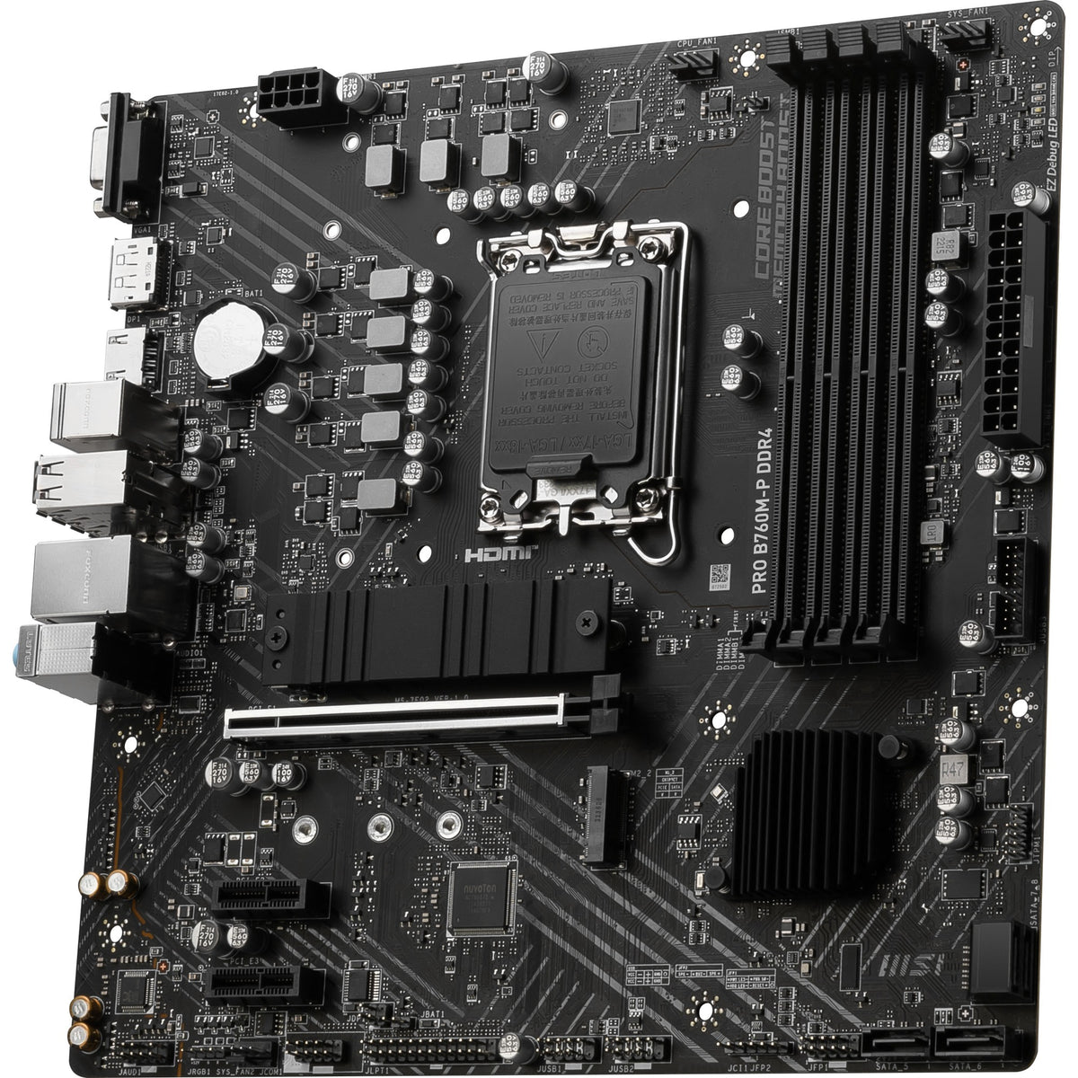 Msi pro b760m-p ddr4 socket 1700 moederbord (zwart, raid, gb-lan, sound, µatx)